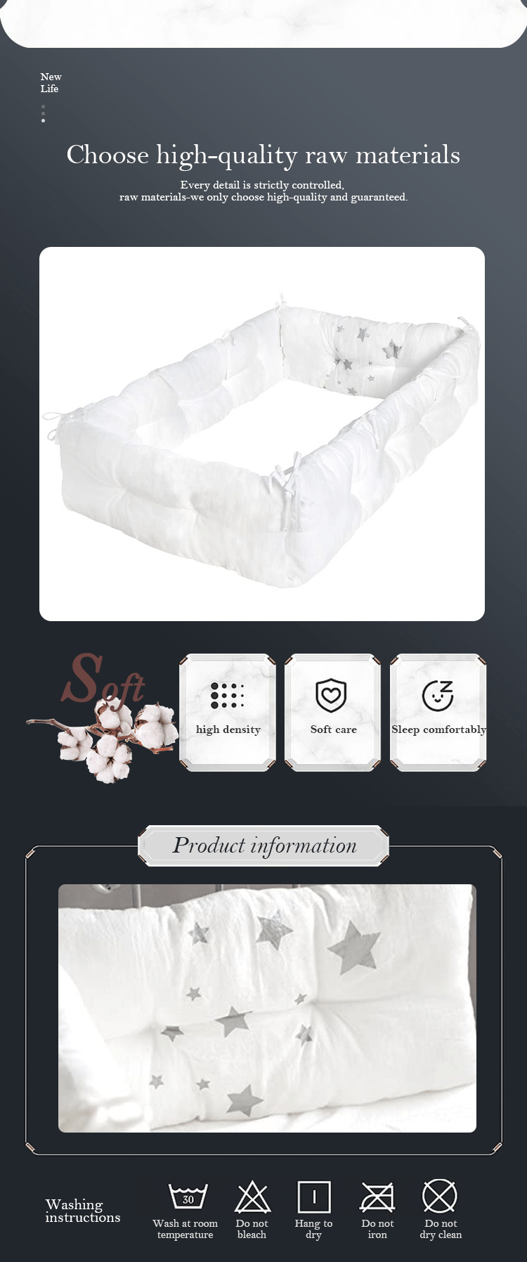 New Original Customized Cot Bumper Set Bedding Baby Crib Bumper 140x70