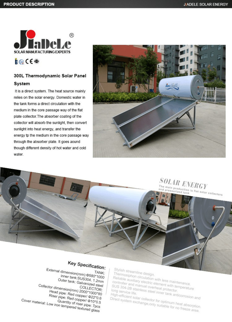 Buy Wholesale China Jdl Solar Water Heater System Chauffe Eau Aquecedor Solar Geysers Flat Plate