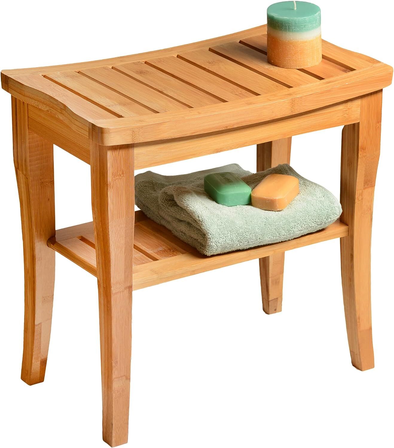 Wholesale Bamboo Foot Rest Shaving Stool With Nonslip Feet Seat Or