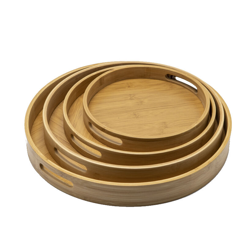 Buy Wholesale China Raw Materials Bamboo Set Tray Round Bamboo Trays