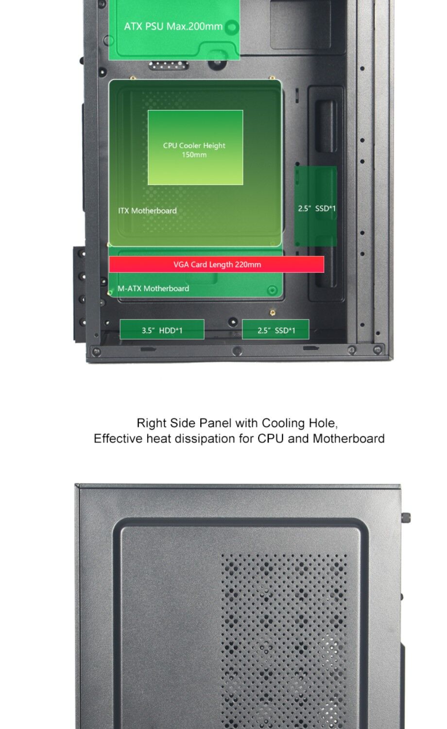 Buy Wholesale China Aluminum Computer Case Hot Sell Mid Tower Atx