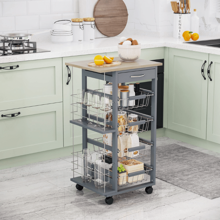 Buy Wholesale China Rolling Kitchen Island Wheels Trolley Utility Cart