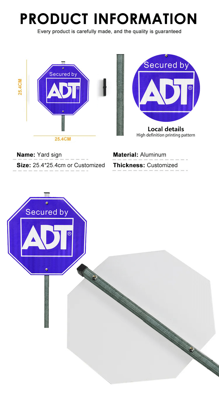 Reflective Safety Adt Security Signs Yard Sign Home Adt Security Yard