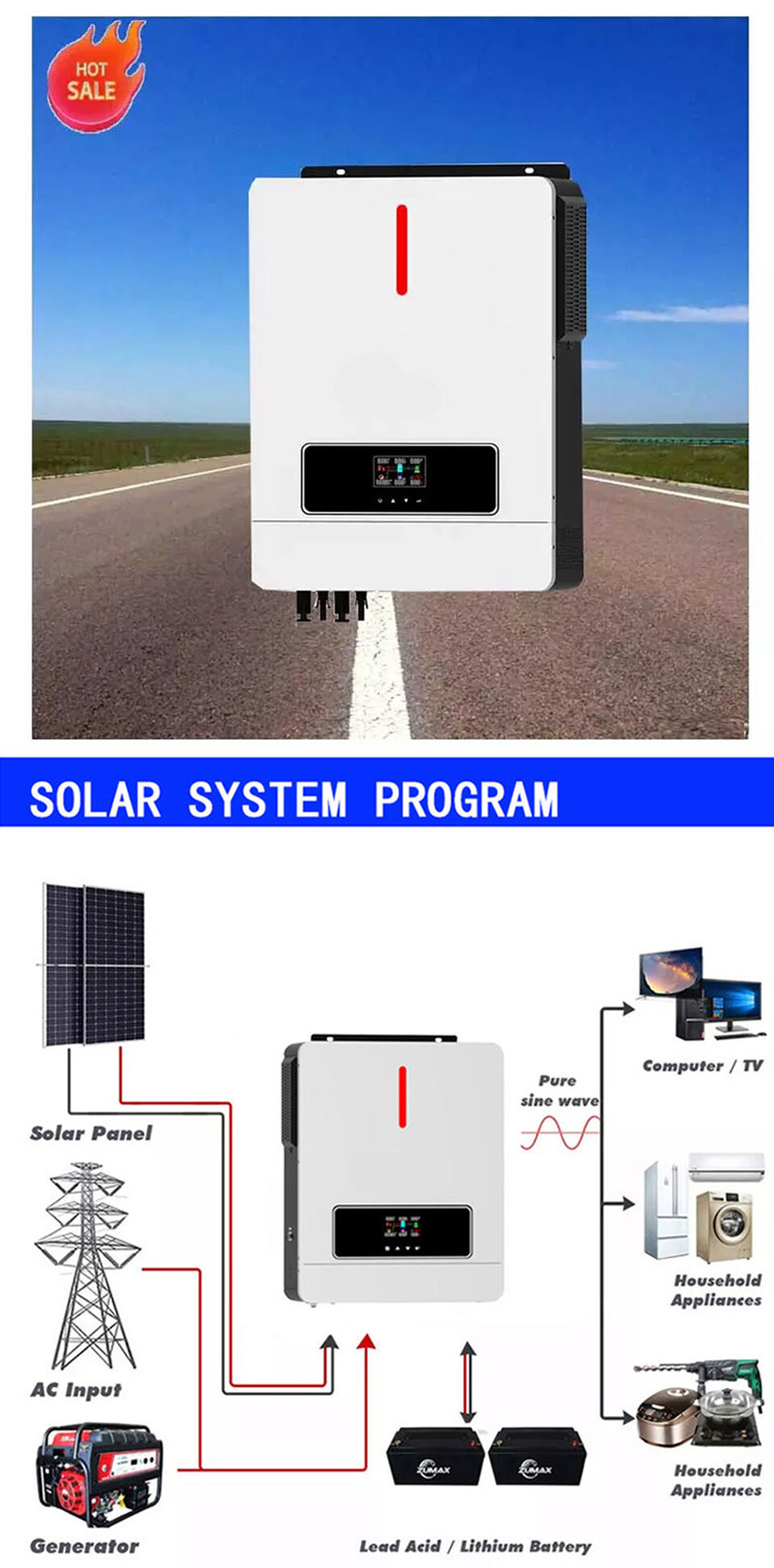 Buy Wholesale China China On Off Inverter 24v 3600w 48v 5kw 6kw Off