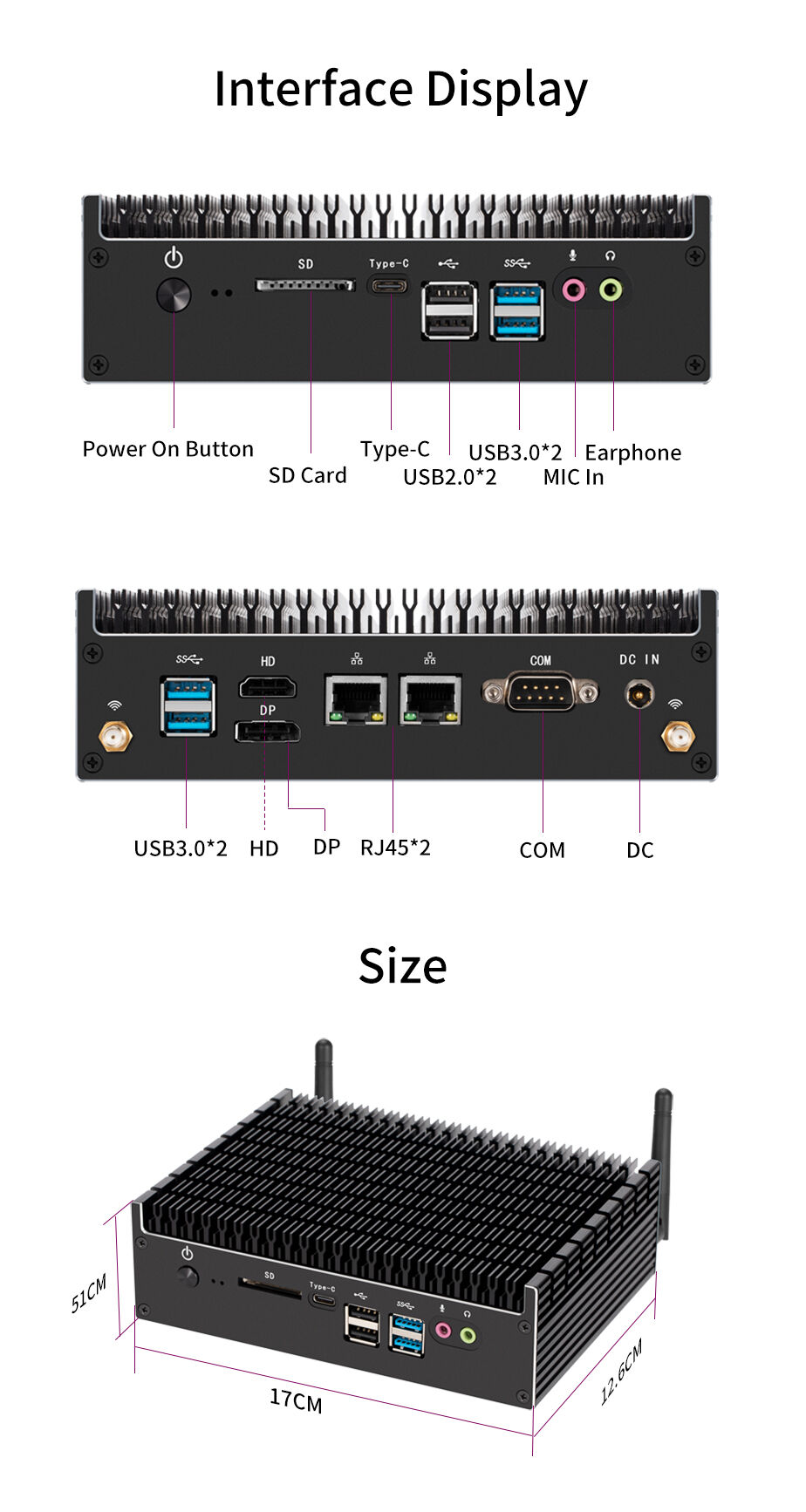 Factory Cheap Mini Computer Pc Intel Celeron J4125 Dual 2 Lan