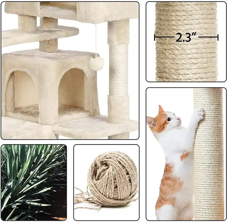 Hot Selling New Design Plush Safety Cat Scratching Poles Condos Towers
