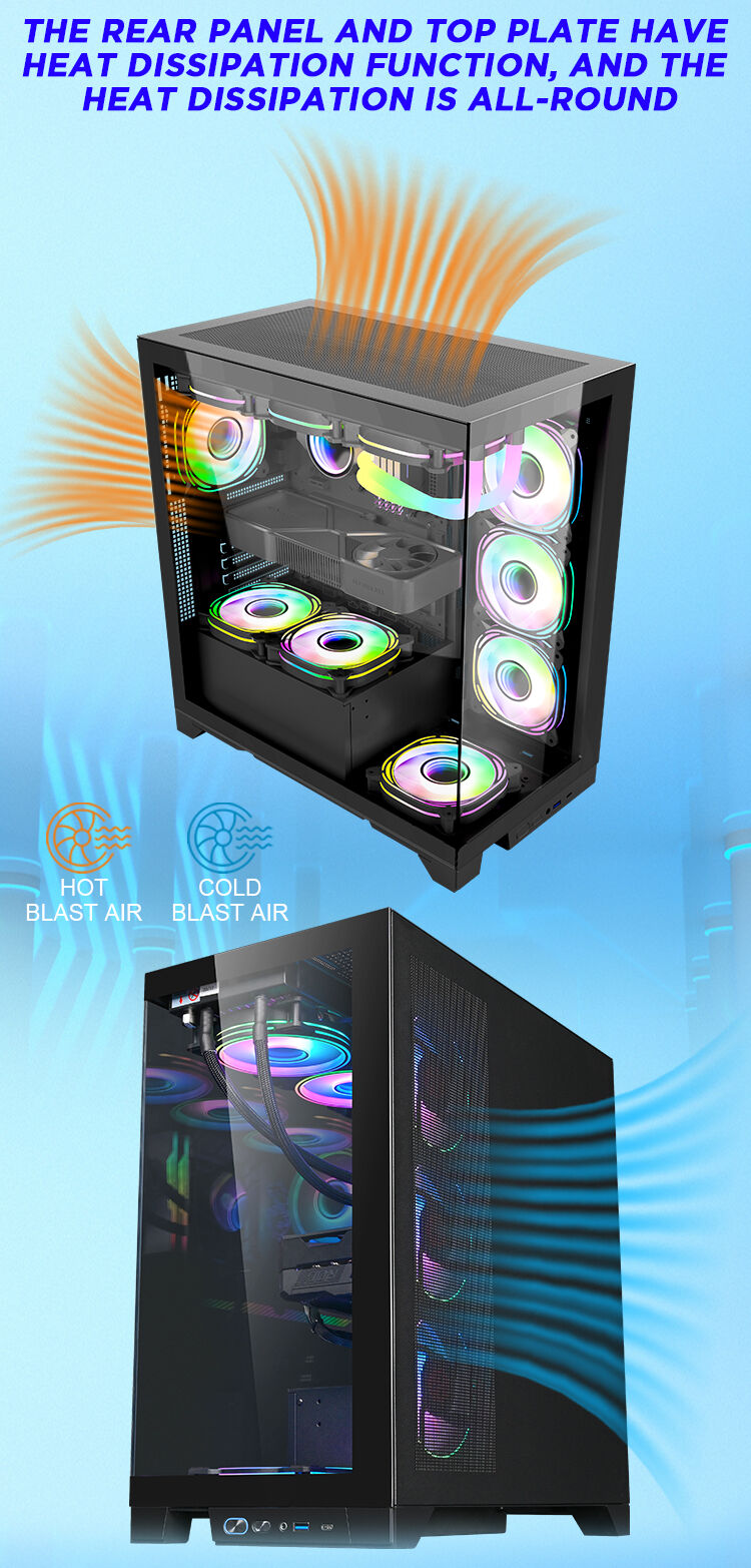 Cpu Computer Case Bulk Atx Pc With Power Supply Fan Plexiglass