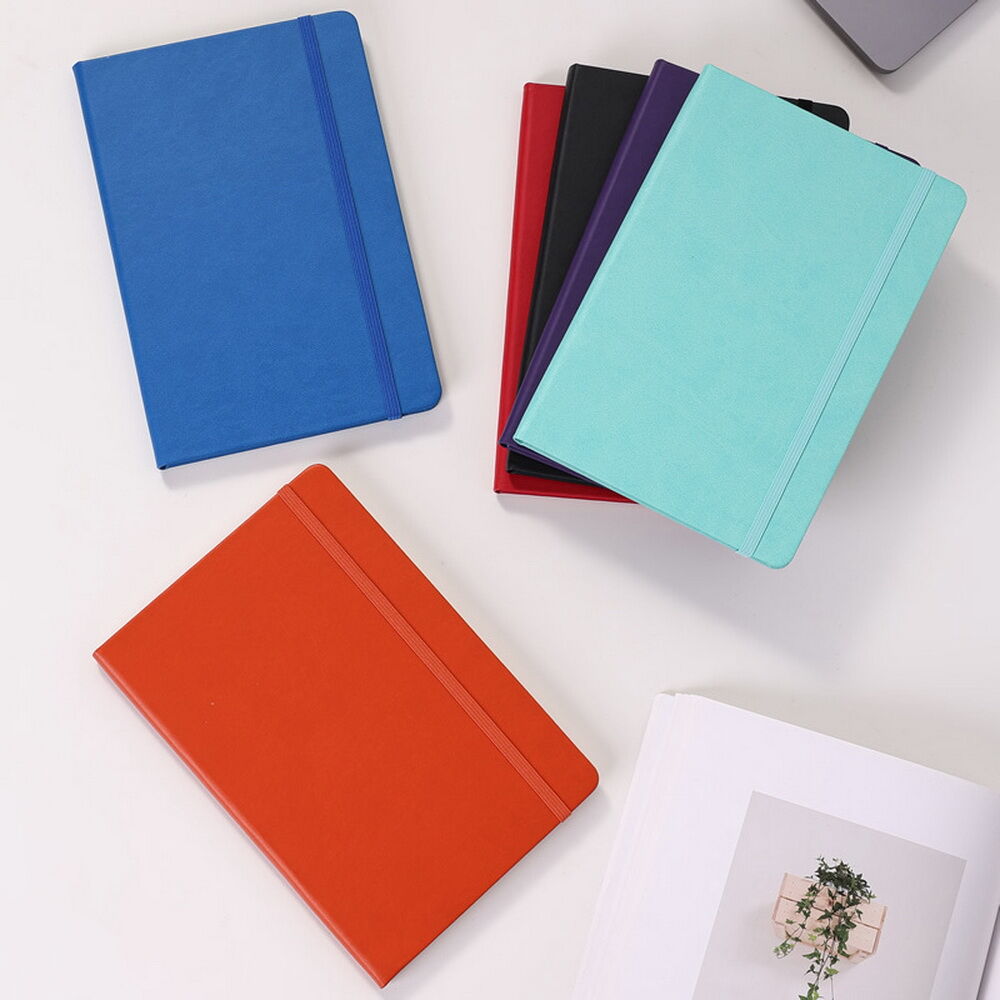 Wholesale Custom Printed Brand Logo Diary Notebook With Elastic Strap A5 Pu Leather Notebook