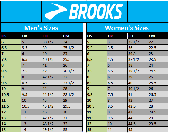 Brooks Size Chart Cm Sale | bellvalefarms.com
