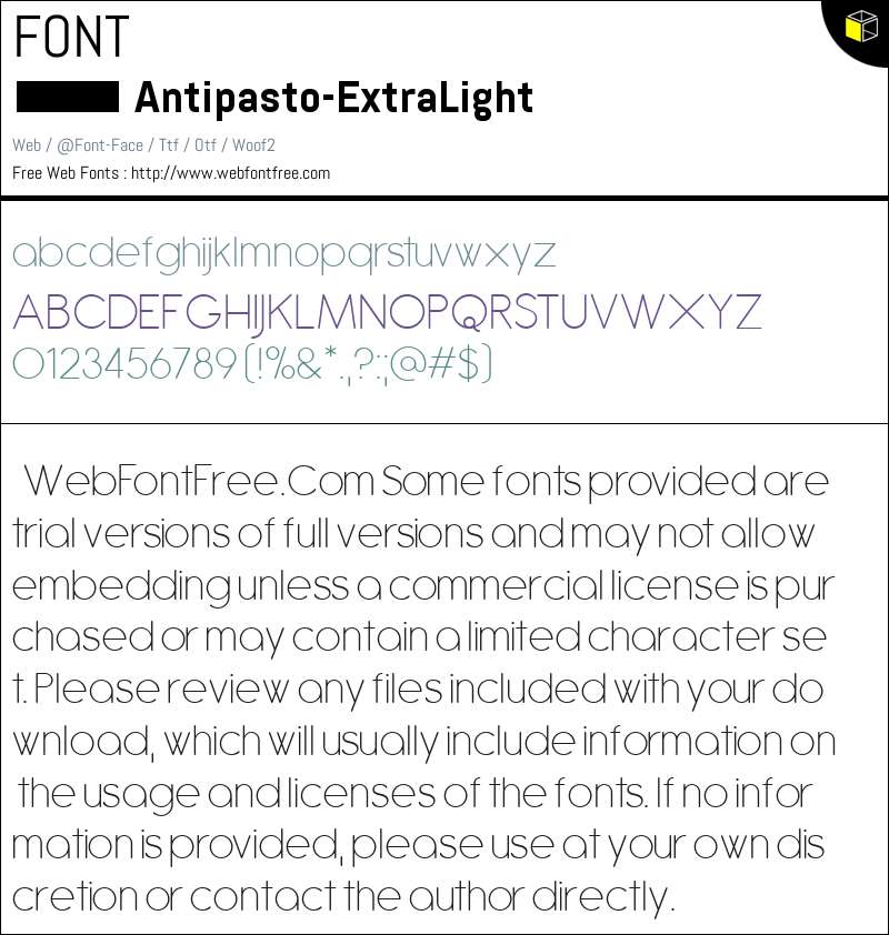 Antipasto ExtraLight Fuentes Descargar