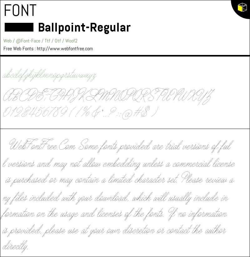 Ballpoint Fonts Downloads