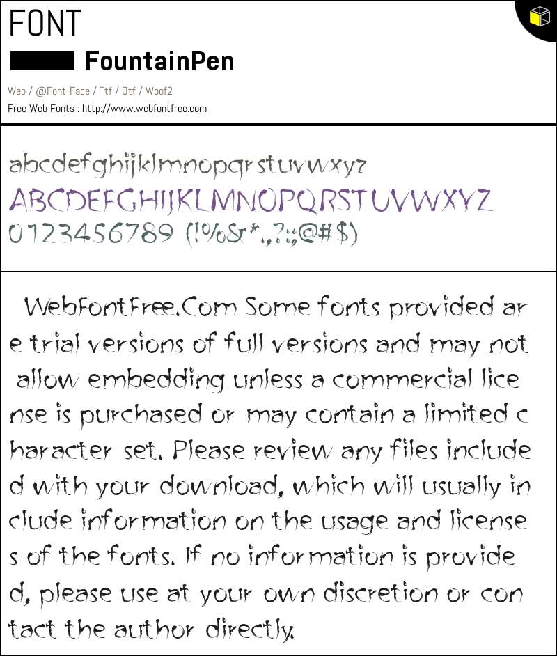 Fountain Pen Fonts Downloads