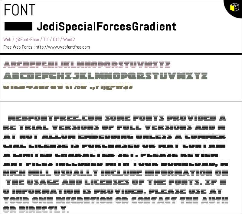 Jedi Special Forces Gradient Regular Fonts Downloads