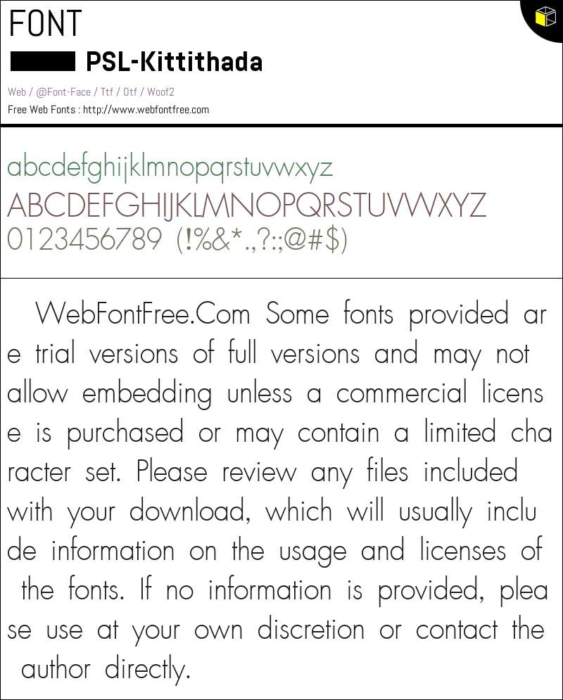 PSLKittithada Fonts Downloads