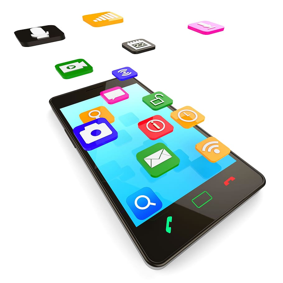 social, media phone, showing, application software, app