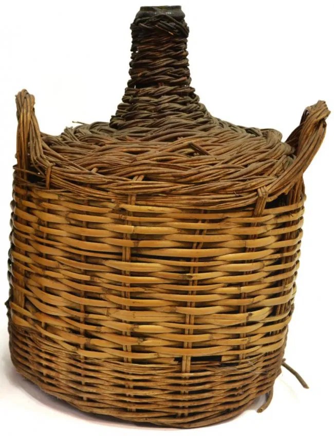 (2) VINTAGE SPANISH WINE BOTTLES IN WICKER BASKETS Lot 154