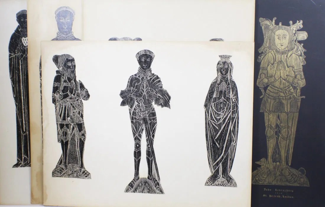 SEVENTEEN BRASS RUBBINGS FROM ENGLAND