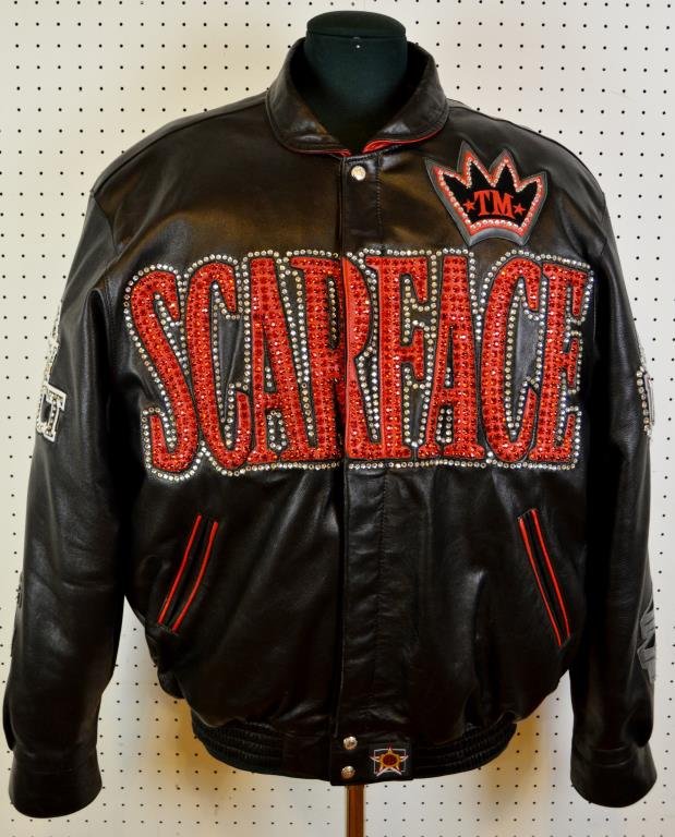MEN'S "SCARFACE" LEATHER AND RHINESTONE JACKET