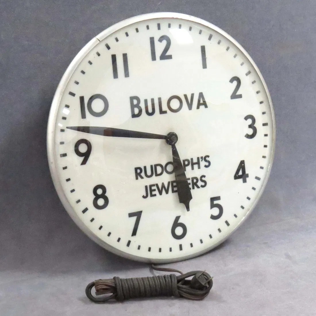 VINTAGE BULOVA ILLUMINATED ADVERTISING WALL CLOCK