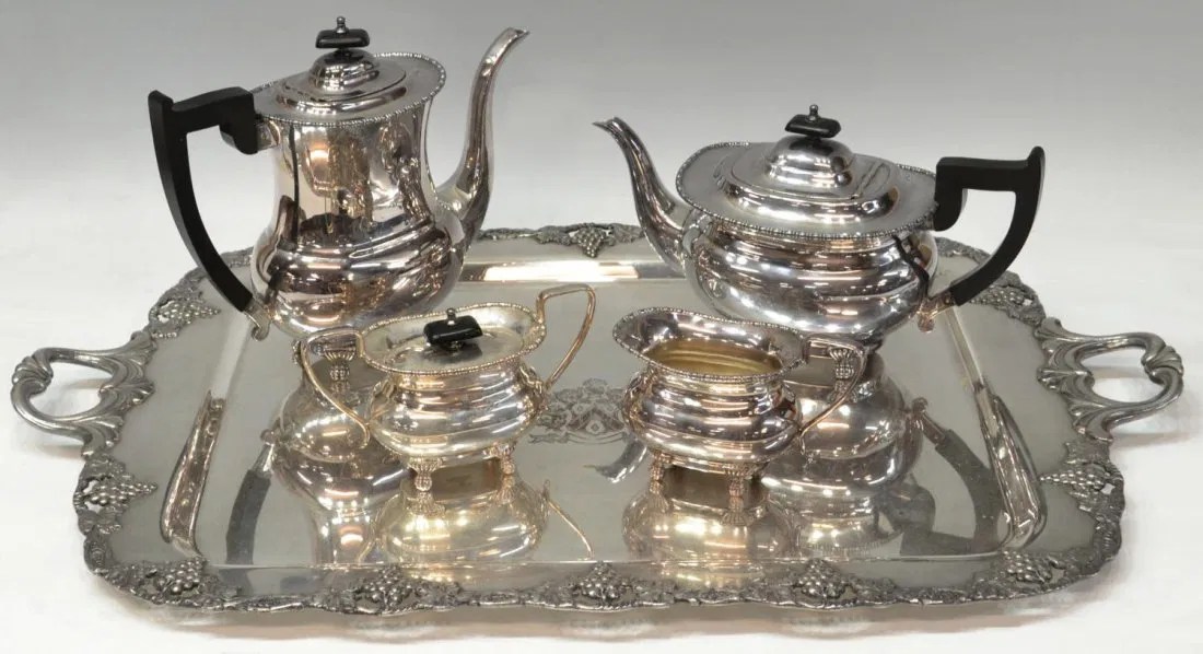 344 (5) VINERS SHEFFIELD SILVER PLATE TEA SERVICE