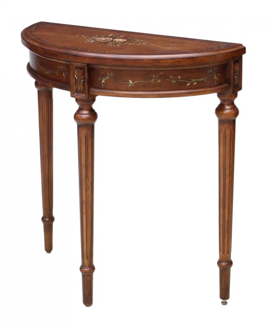 ETHAN ALLEN DEMILUNE CONSOLE TABLE