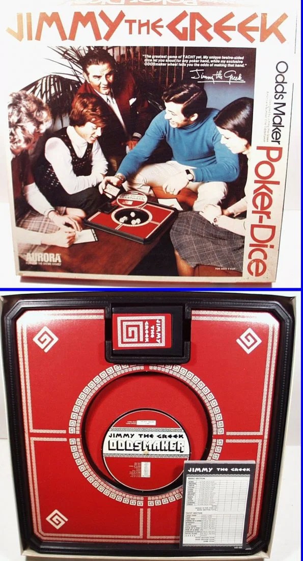 Jimmy the Greek Odds Maker Poker Dice Game by Aurora
