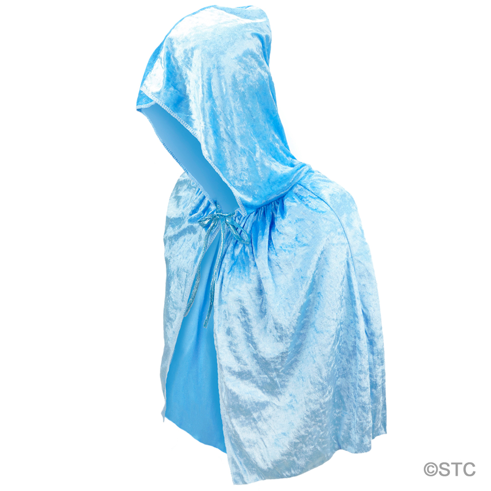 Adult Light Blue Velvet Hooded Cape Capelet Fairytale Princess Elsa