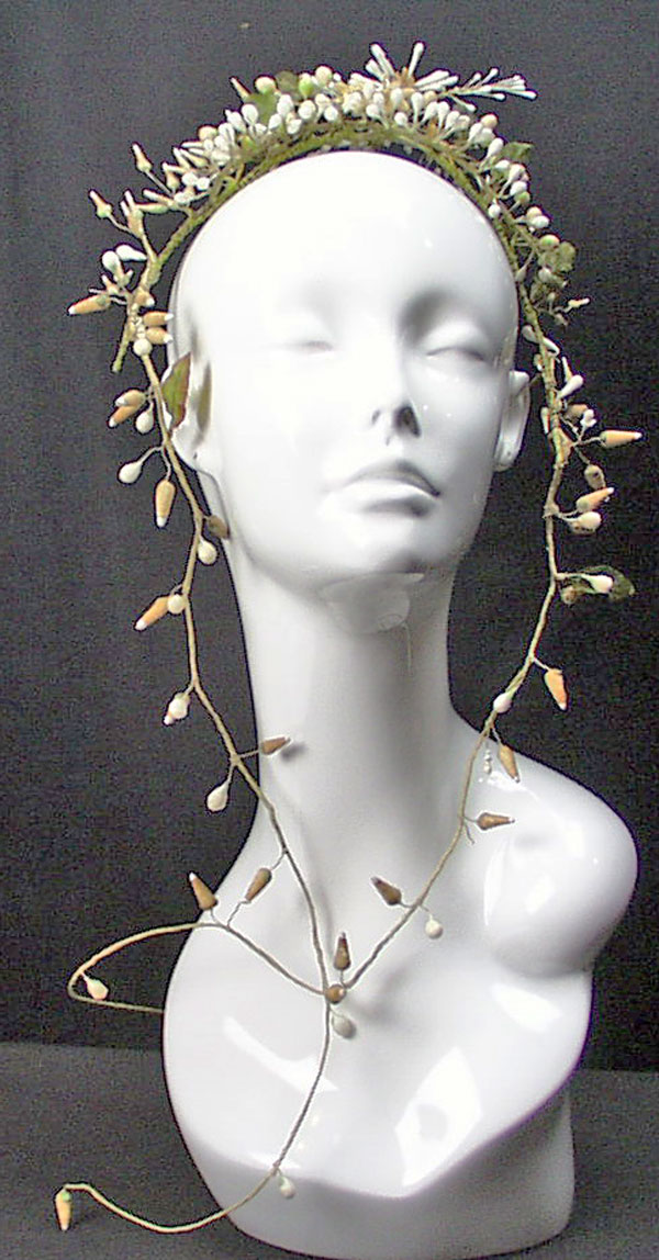 Antique Wedding Dress 1890 Wax Floral Headpiece eBay