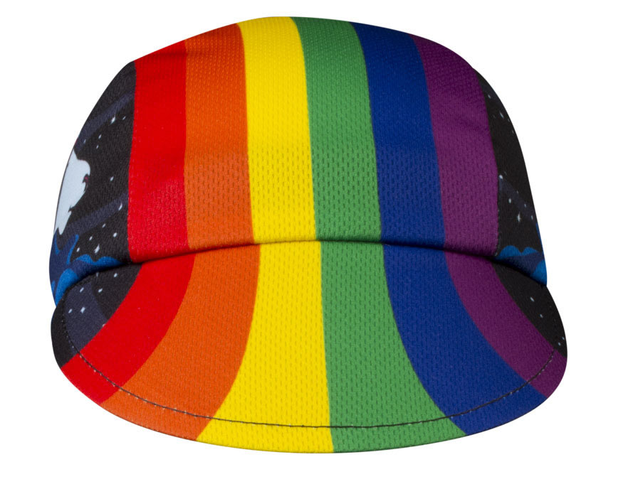 Aero Tech Rush Cycling Caps Rainbow One of a Kind Made in USA