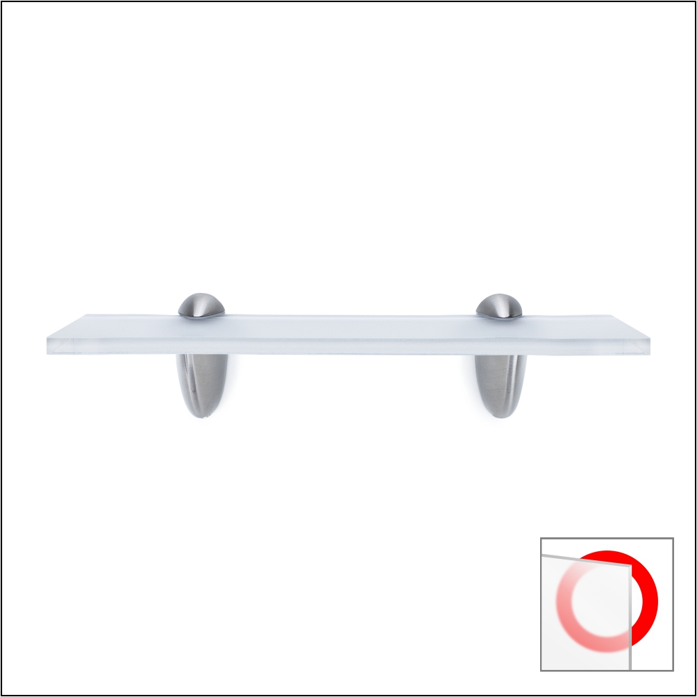 Single Acrylic Shelf with Hardware Standoff 4 inch (Deep) x 12 inch