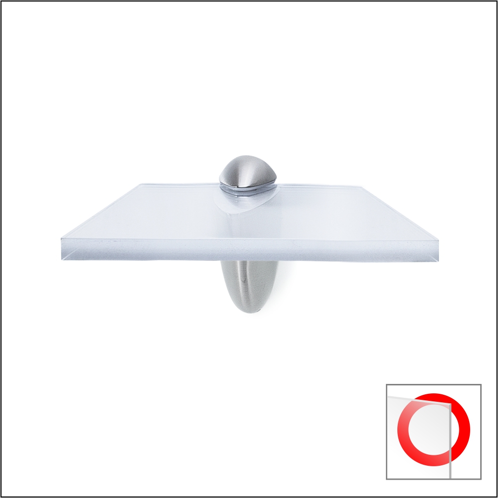 Single Acrylic Shelf with Hardware Standoff 6 inch (Deep) x 6 inch