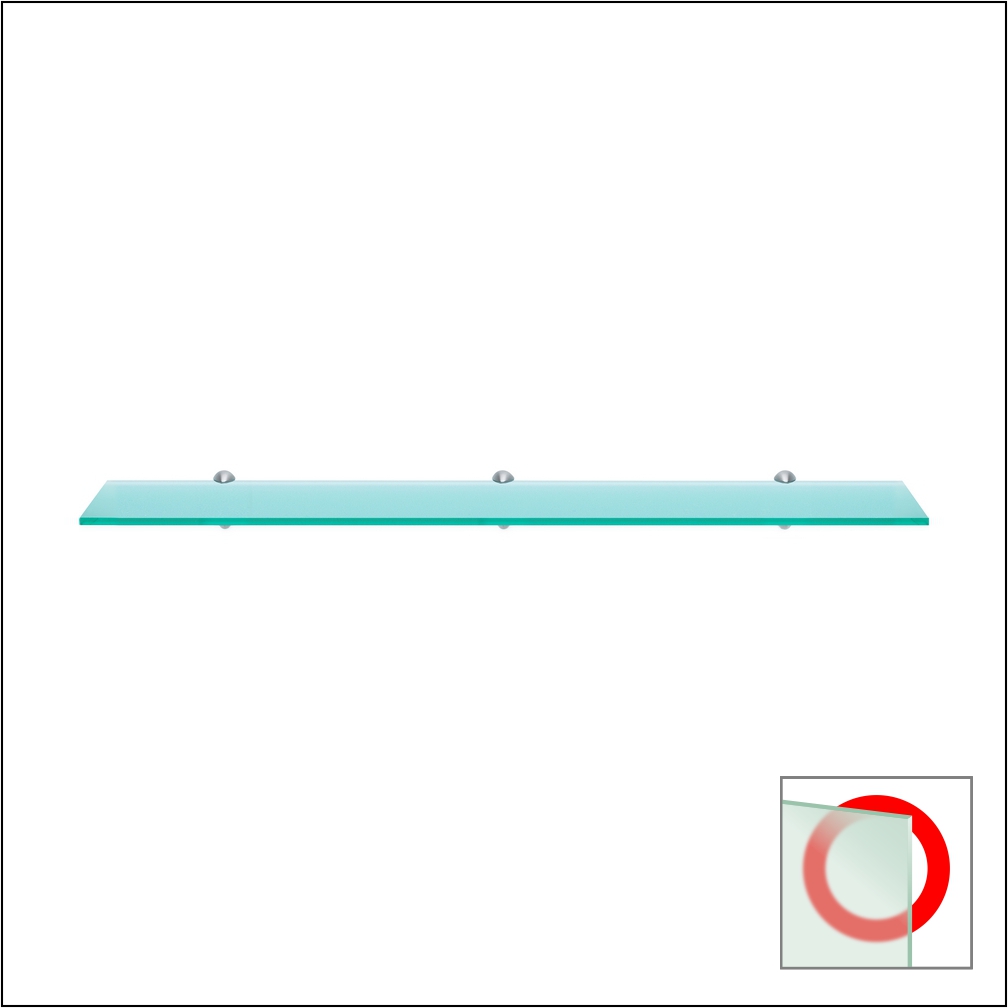 Singsle Acrylic Shelf with Hardware Standoff 10 inch (Deep) x 34 inch