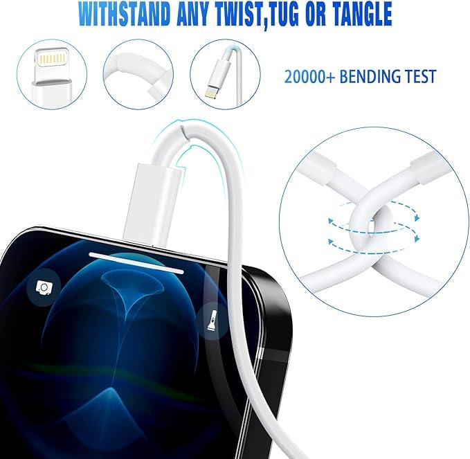 Ultimate Durability】 iPhone Charger Designed and built with premium