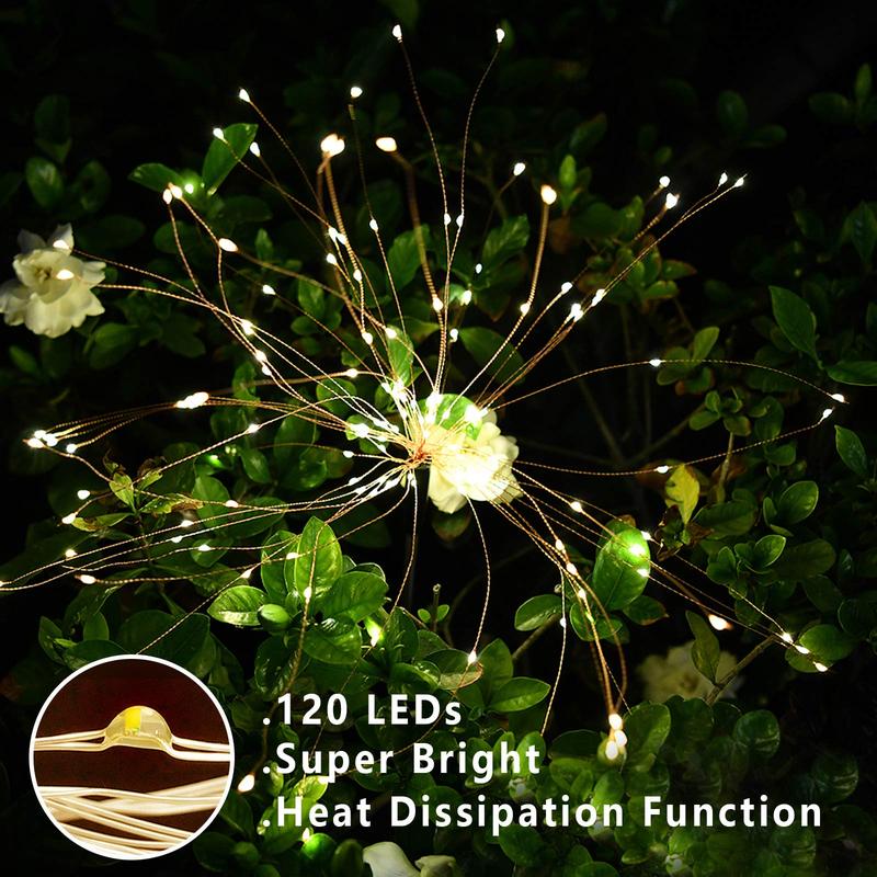 CREATIVE SOLAR GARDEN LIGHTS] The solar firework light copper wires are