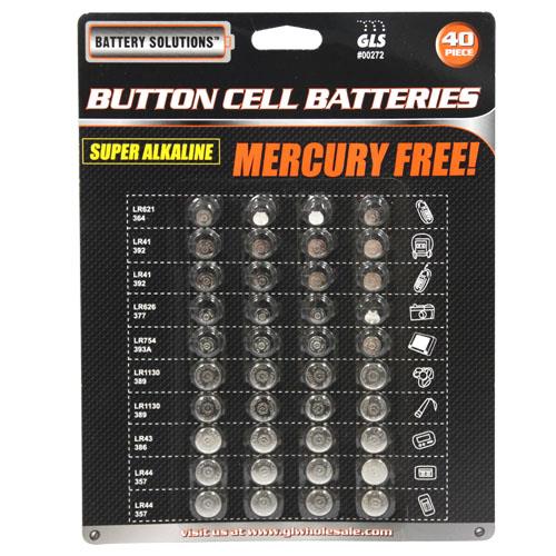 Wholesale 40 Piece Button Cell Batteries GLW