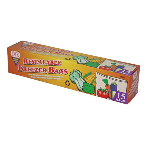 Wholesale 15PC RESEALABLE GAL FREEZER BAGS GLW