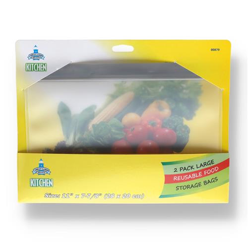 Wholesale 2PK LARGE REUSABLE FOOD STORAGE BAGS GLW