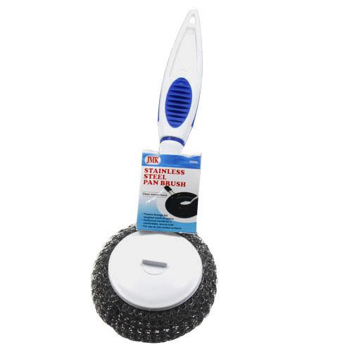 Wholesale Stainless Pan Cleaning Brush with Handle. GLW