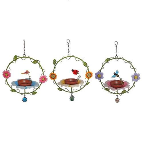 Wholesale zLARGE METAL FLOWER BIRD FEEDE GLW