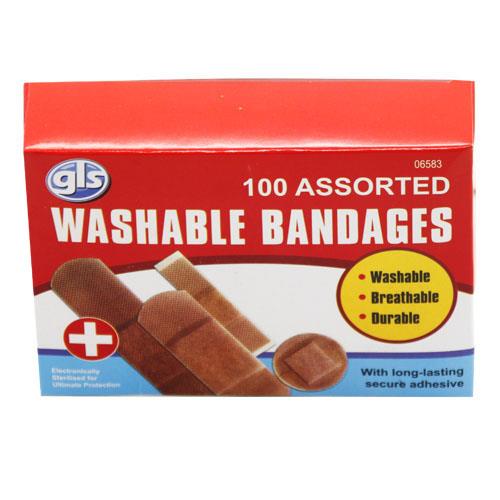 Wholesale EXPIRED 9/2016 100 Assorted Washable Bandages GLW