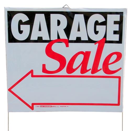 Wholesale Plastic Lawn Sign 14" x 16" "Garage Sale" GLW