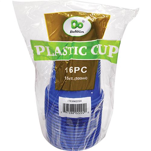 Wholesale Plastic Cups Solid Blue 16oz GLW