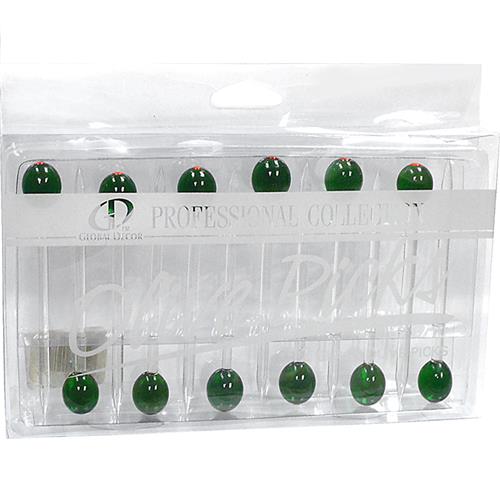 Wholesale z12pc Glass Olive Pick Set GLW