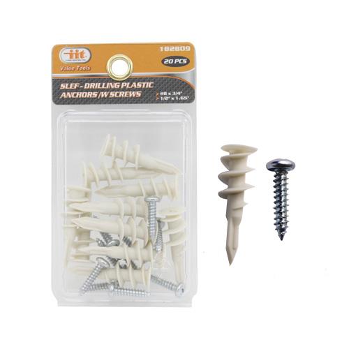 Wholesale 20pc SELFDRILLING DRYWALL ANCHORS & SCREWS GLW