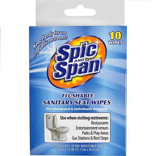 Wholesale Spic & Span Flushable Sanitary Seat Wipes GLW