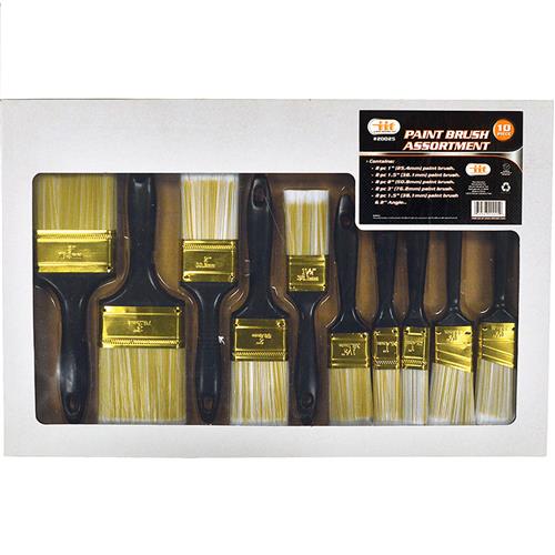 Wholesale 10pc PAINT BRUSH ASSORTMENT GLW