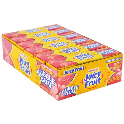 Wholesale Wrigley Juicy Fruit Bubble Gum Sweet Strawberry GLW