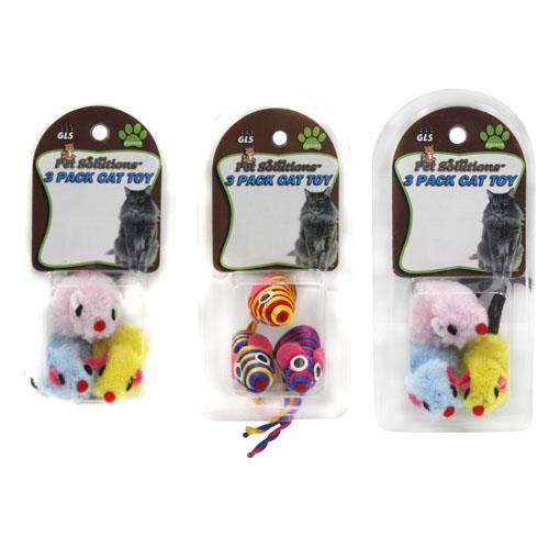 Wholesale 3pk ASSORTED CAT TOYS GLW