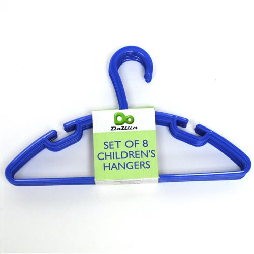 Wholesale Children's Hangers Assorted Colors Set of 8 GLW