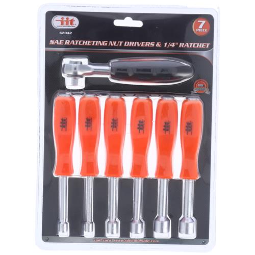Wholesale Z7PC SAE RATCHETING NUT DRIVERS & RATCHET GLW